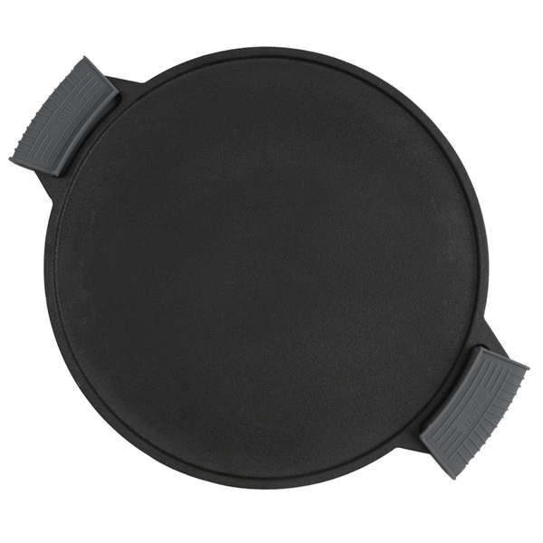 Aditi Kitchenware 12-inch Cast Iron Smooth Tawa | with Silicone Sleeve | Pre-seasoned Nonstick | Induction Compatible
