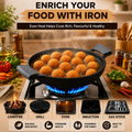Aditi Kitchenware 12-inch Cast Iron Kadhai | Naturally Non-Stick & Toxin-Free Cookware | Gas & Induction Compatible