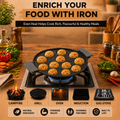 Aditi Kitchenware Cast Iron Appam Pan | 12 Pits | 2.5 kg | Pre-Seasoned | Induction & Gas Compatible
