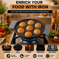 Aditi Kitchenware Cast Iron Appam Pan | 7 Pits | 1.6 kg | Pre-Seasoned | Easy Cooking & Cleaning