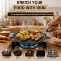 Aditi Kitchenware 12-inch Reversible Cast Iron Grill Pan & Tawa | Pre-seasoned Nonstick | Induction Compatible