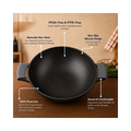 Aditi Kitchenware 10-inch Cast Iron Kadhai | Naturally Non-Stick & Toxin-Free Cookware | Gas & Induction Compatible