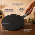 Aditi Kitchenware 9-inch Cast Iron Roti Tawa | Pre-Seasoned Tawa with Silicone Sleeve | Non-Stick, Induction Friendly & Toxin-Free