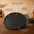 Aditi Kitchenware 11-inch Cast Iron Smooth Tawa | Pre-Seasoned Dosa Pan | Induction & Gas Compatible