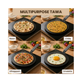 Aditi Kitchenware 10-inch Cast Iron Roti Tawa | Pre-Seasoned Tawa with Silicone Sleeve | Non-Stick, Induction Friendly & Toxin-Free