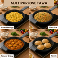 Aditi Kitchenware 10-inch Cast Iron Frying Pan | 2.5 kg | Pre-Seasoned | Induction & Gas Compatible