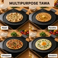 Aditi Kitchenware 11-inch Cast Iron Smooth Tawa | Pre-Seasoned Dosa Pan | Induction & Gas Compatible