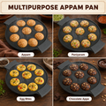 Aditi Kitchenware Cast Iron Appam Pan | 9 Pits | 2.5 kg | Pre-Seasoned | Induction & Gas Compatible