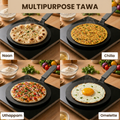 Aditi Kitchenware 9-inch Cast Iron Roti Tawa | Pre-Seasoned Tawa with Silicone Sleeve | Non-Stick, Induction Friendly & Toxin-Free