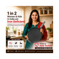 Aditi Kitchenware 11-inch Cast Iron Dosa Tawa with Long Handle | Pre-Seasoned | Induction & Gas Compatible