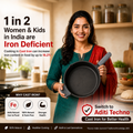 Aditi Kitchenware 10-inch Cast Iron Frying Pan | 2.5 kg | Pre-Seasoned | Induction & Gas Compatible