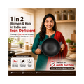 Aditi Kitchenware 10-inch Cast Iron Kadhai | Naturally Non-Stick & Toxin-Free Cookware | Gas & Induction Compatible