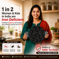 Aditi Kitchenware Cast Iron Appam Pan | 12 Pits | 2.5 kg | Pre-Seasoned | Induction & Gas Compatible
