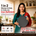 Aditi Kitchenware 12-inch Reversible Cast Iron Grill Pan & Tawa | Pre-seasoned Nonstick | Induction Compatible