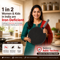 Aditi Kitchenware 9-inch Cast Iron Roti Tawa | Pre-Seasoned Tawa with Silicone Sleeve | Non-Stick, Induction Friendly & Toxin-Free