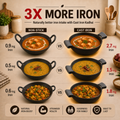 Aditi Kitchenware 8-inch Cast Iron Kadhai | Naturally Non-Stick & Toxin-Free Cookware | Gas & Induction Compatible