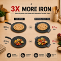 Aditi Kitchenware 12-inch Reversible Cast Iron Grill Pan & Tawa | Pre-seasoned Nonstick | Induction Compatible