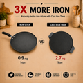 Aditi Kitchenware 12-inch Cast Iron Smooth Tawa | with Silicone Sleeve | Pre-seasoned Nonstick | Induction Compatible