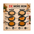 Aditi Kitchenware 11-inch Cast Iron Dosa Tawa with Long Handle | Pre-Seasoned | Induction & Gas Compatible