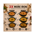Aditi Kitchenware 10-inch Cast Iron Kadhai | Naturally Non-Stick & Toxin-Free Cookware | Gas & Induction Compatible