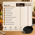 Aditi Kitchenware 10-inch Cast Iron Frying Pan | 2.5 kg | Pre-Seasoned | Induction & Gas Compatible