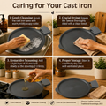 Aditi Kitchenware 11-inch Cast Iron Smooth Tawa | Pre-Seasoned Dosa Pan | Induction & Gas Compatible