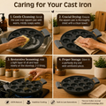 Aditi Kitchenware Cast Iron Appam Pan | 12 Pits | 2.5 kg | Pre-Seasoned | Induction & Gas Compatible