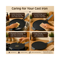 Aditi Kitchenware 11-inch Cast Iron Dosa Tawa with Long Handle | Pre-Seasoned | Induction & Gas Compatible
