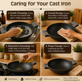 Aditi Kitchenware 8-inch Cast Iron Kadhai | Naturally Non-Stick & Toxin-Free Cookware | Gas & Induction Compatible