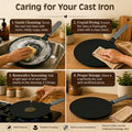 Aditi Kitchenware 10-inch Cast Iron Roti Tawa | Pre-Seasoned Tawa with Silicone Sleeve | Non-Stick, Induction Friendly & Toxin-Free