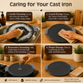 Aditi Kitchenware 12-inch Cast Iron Smooth Tawa | with Silicone Sleeve | Pre-seasoned Nonstick | Induction Compatible