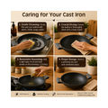 Aditi Kitchenware 10-inch Cast Iron Kadhai | Naturally Non-Stick & Toxin-Free Cookware | Gas & Induction Compatible