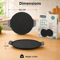 Aditi Kitchenware 12-inch Reversible Cast Iron Grill Pan & Tawa | Pre-seasoned Nonstick | Induction Compatible