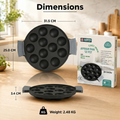 Aditi Kitchenware Cast Iron Appam Pan | 12 Pits | 2.5 kg | Pre-Seasoned | Induction & Gas Compatible