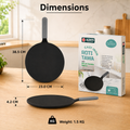 Aditi Kitchenware 9-inch Cast Iron Roti Tawa | Pre-Seasoned Tawa with Silicone Sleeve | Non-Stick, Induction Friendly & Toxin-Free