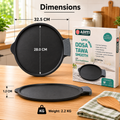 Aditi Kitchenware 11-inch Cast Iron Smooth Tawa | Pre-Seasoned Dosa Pan | Induction & Gas Compatible