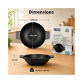 Aditi Kitchenware 10-inch Cast Iron Kadhai | Naturally Non-Stick & Toxin-Free Cookware | Gas & Induction Compatible