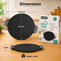 Aditi Kitchenware 12-inch Cast Iron Smooth Tawa | with Silicone Sleeve | Pre-seasoned Nonstick | Induction Compatible