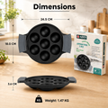 Aditi Kitchenware Cast Iron Appam Pan | 7 Pits | 1.6 kg | Pre-Seasoned | Easy Cooking & Cleaning