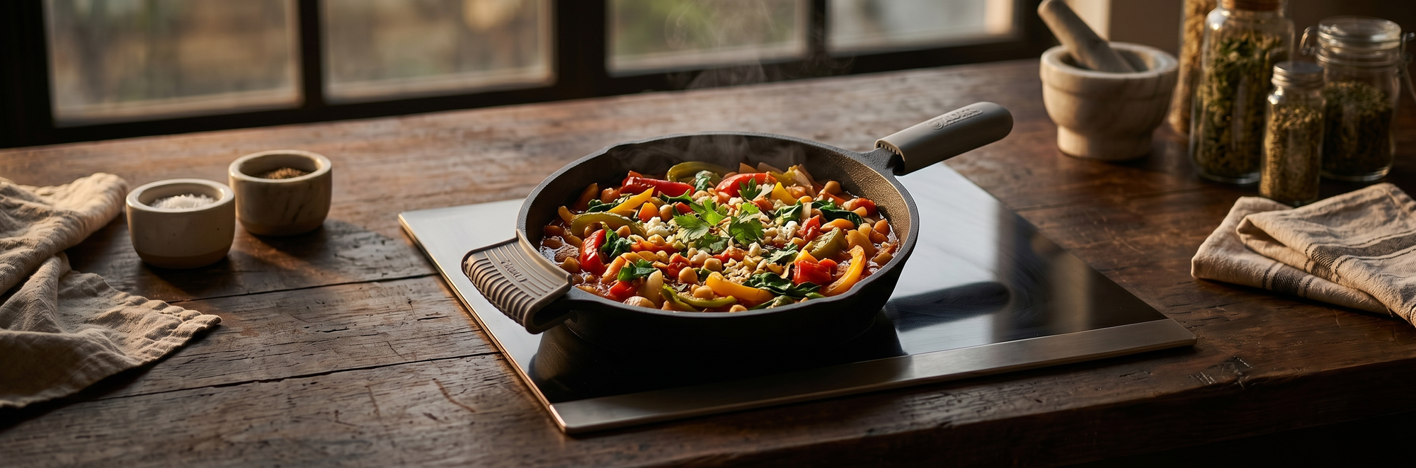 Aditi Kitchenware 10-inch Cast Iron Frying Pan | 2.5 kg | Pre-Seasoned | Induction & Gas Compatible